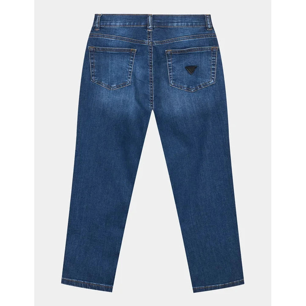Guess Womens Denim Straight Regular Fit Jeans In Dark Blue