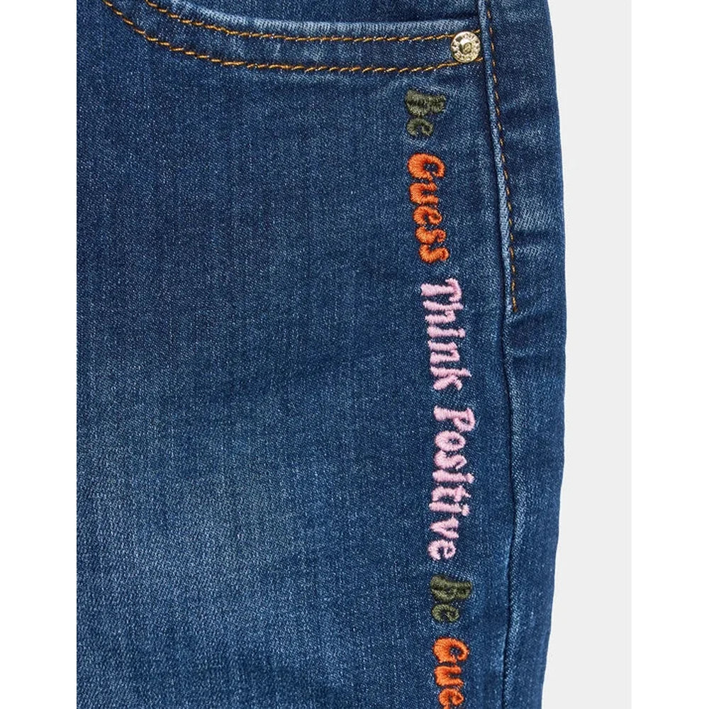 Guess Womens Denim Straight Regular Fit Jeans In Dark Blue