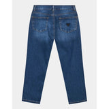 Guess Womens Denim Straight Regular Fit Jeans In Dark Blue