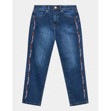 Guess Womens Denim Straight Regular Fit Jeans In Dark Blue