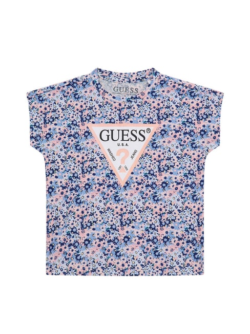 Guess Girls T-Shirt In Blue Multi