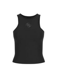 Guess Womens Round Neck Tank Top In Black