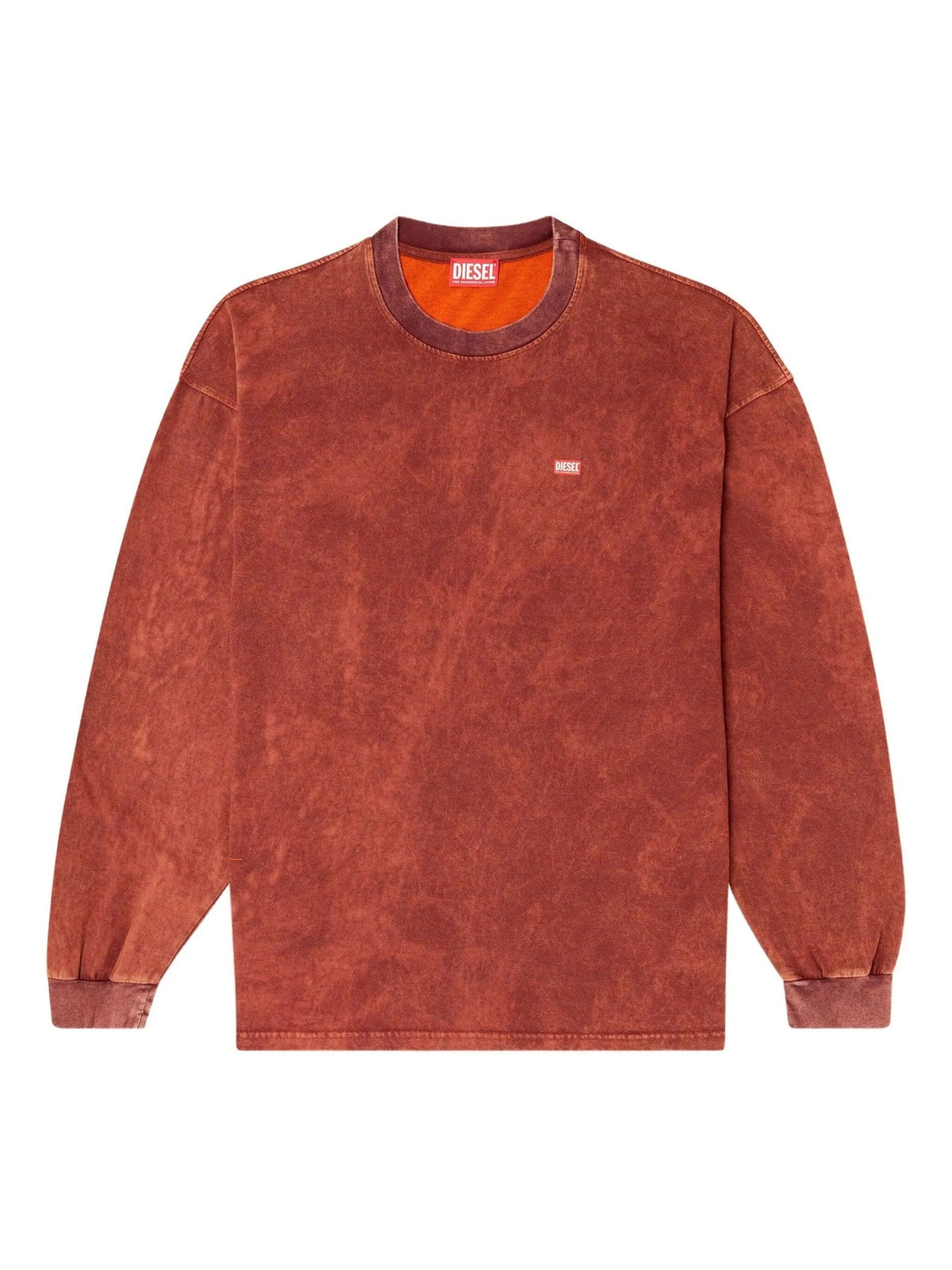 Diesel Mens T-Boxt-Ls Relaxed T-Shirt In Brick
