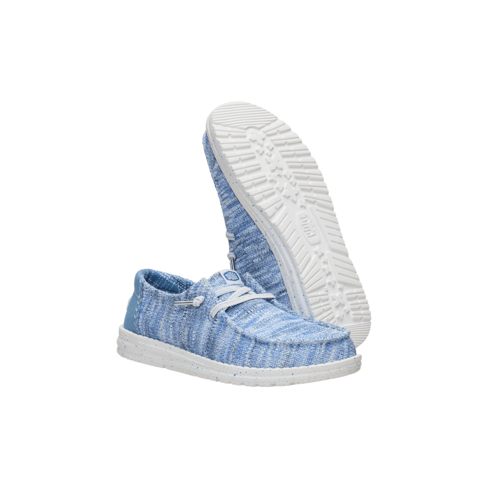 Hey Dude Womens Wendy Knit Shimmer Shoes In Light Blue/Multi