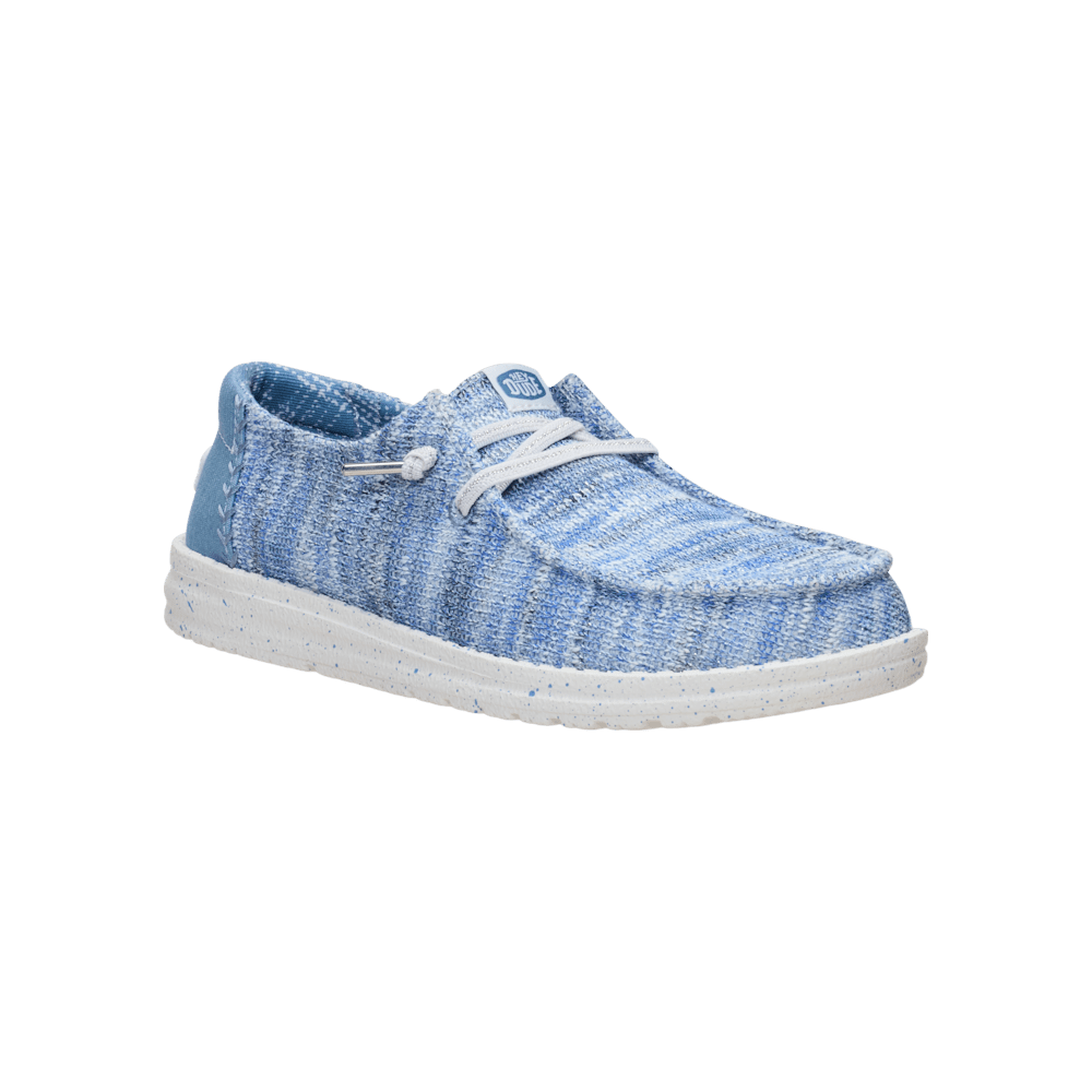 Hey Dude Womens Wendy Knit Shimmer Shoes In Light Blue/Multi