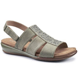 Hotter Ladies Madrid Shoes In Khaki Green