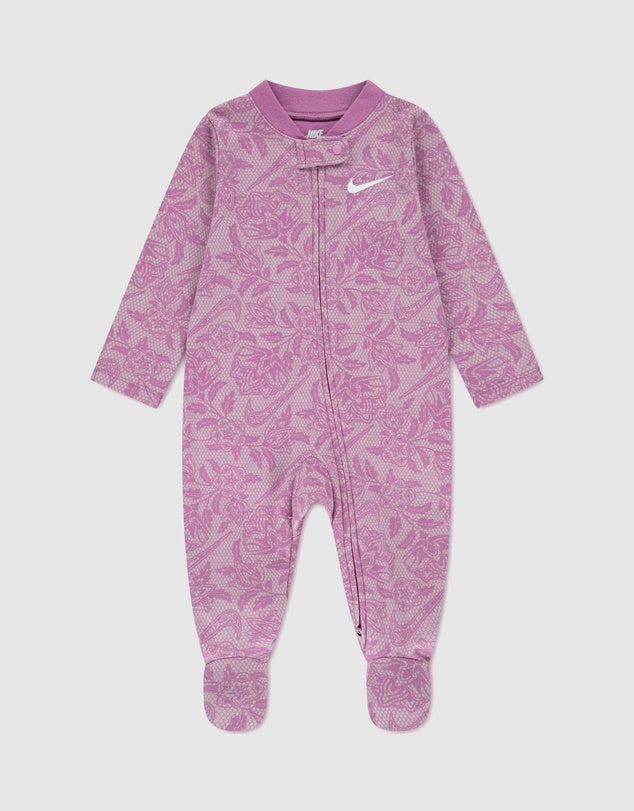 Nike Girls Lace It Up Footed Coverall Jumpsuit In Light Magenta