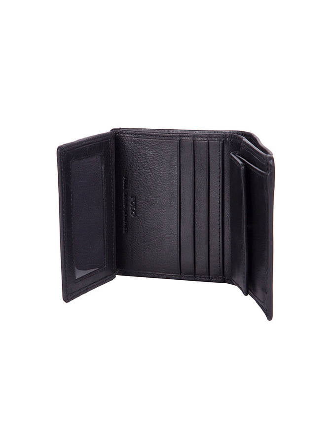 Polo Nappa Vertical Billfold Wallet In Black