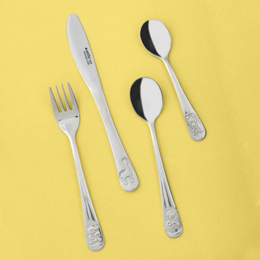 Wechsler 4 Piece Safari Cutlery Set In Silver