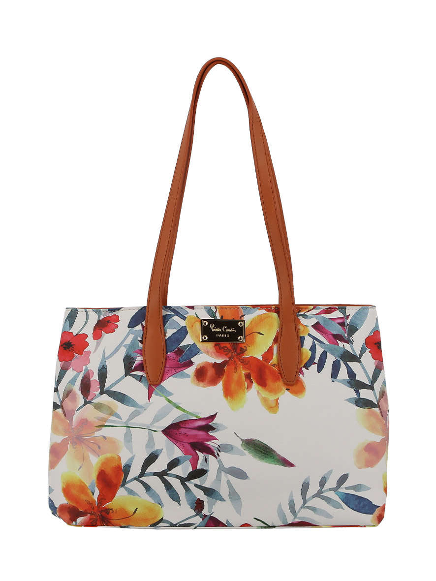 Pierre Cardin Aasha Floral Tote Bag In Orange