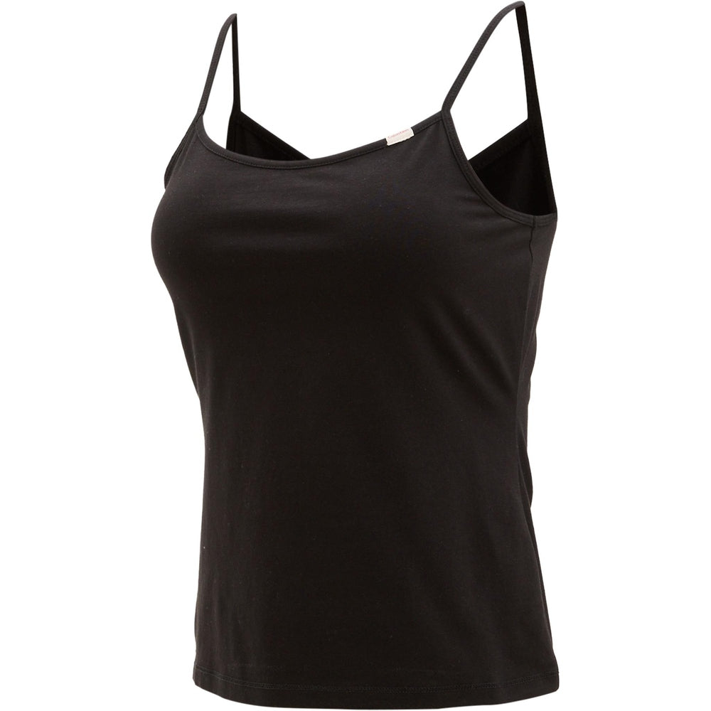 Calvin Klein Cotton Strap Camisole In Black