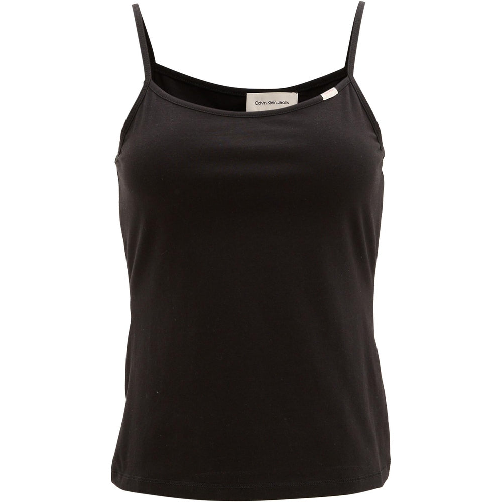Calvin Klein Cotton Strap Camisole In Black