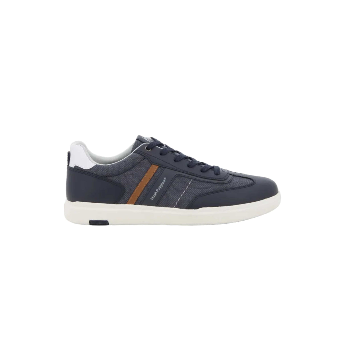 Hush Puppies Mens Zane Pu/Action Leather Sneakers In Navy/White