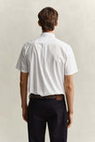 Gant Regular Poplin Short Sleeve Shirt In White