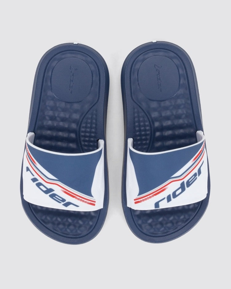 Rider Boys Step Slides Shoes In Blue & White