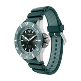 Emporio Armani Mens Green Dial Silicone Sports Watch In Green