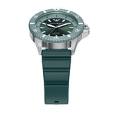 Emporio Armani Mens Green Dial Silicone Sports Watch In Green