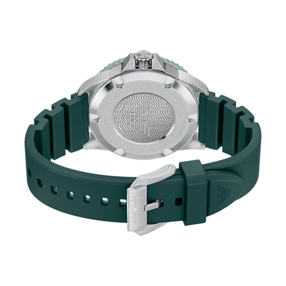 Emporio Armani Mens Green Dial Silicone Sports Watch In Green