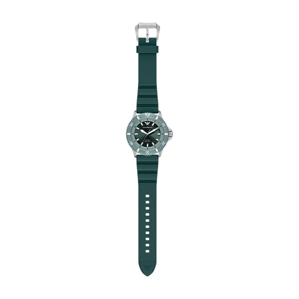 Emporio Armani Mens Green Dial Silicone Sports Watch In Green