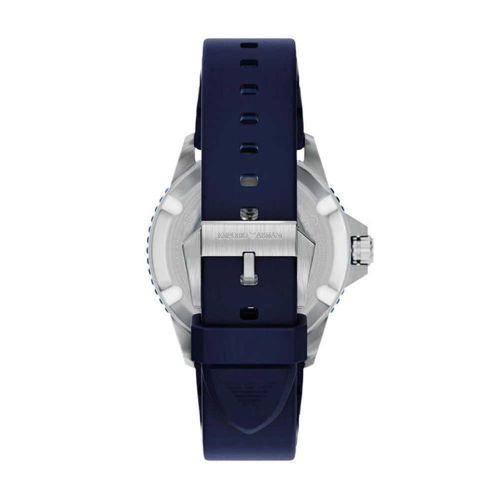 Emporio Armani Mens Green Dial Silicone Sports Watch In Blue