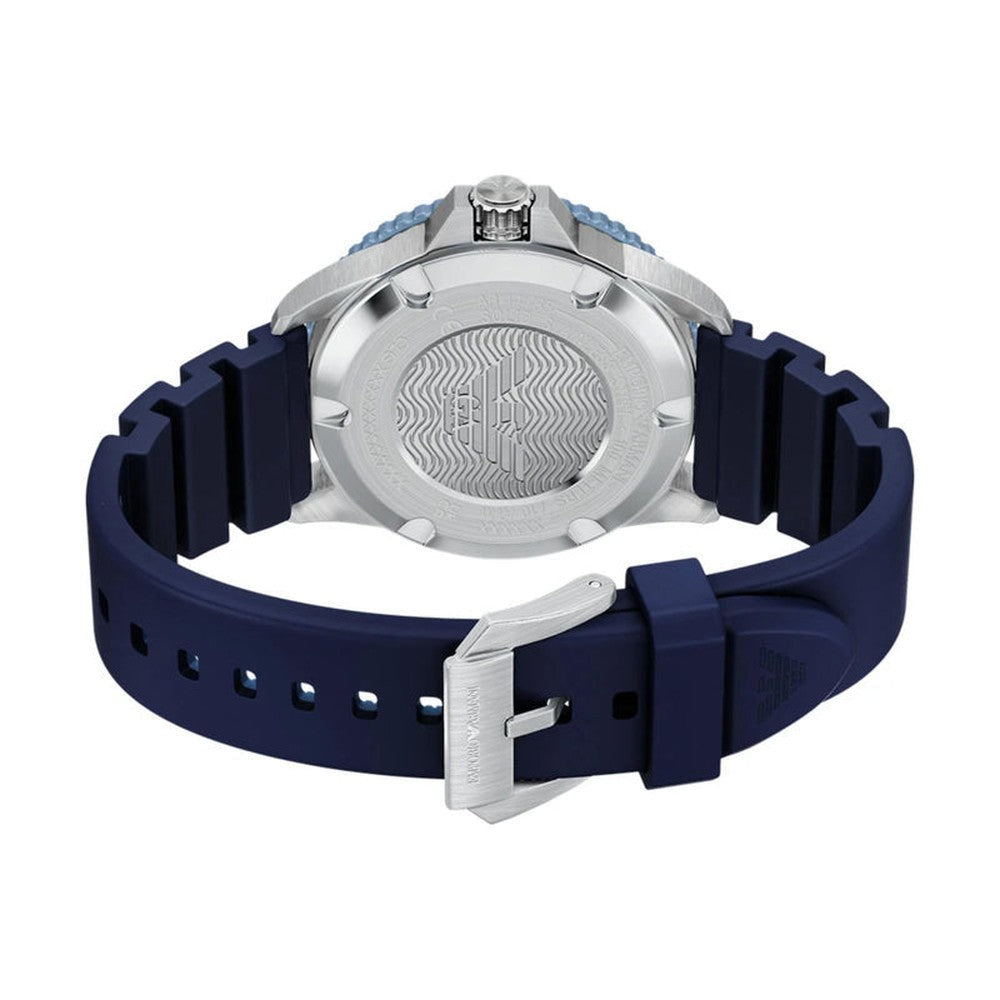 Emporio Armani Mens Green Dial Silicone Sports Watch In Blue