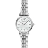 Emporio Armani Ladies Whited Dial Watch In Silver