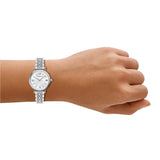 Emporio Armani Ladies Whited Dial Watch In Silver