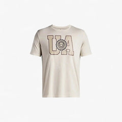 Under Armour Armour College Crest Logo T-Shirts In Beige