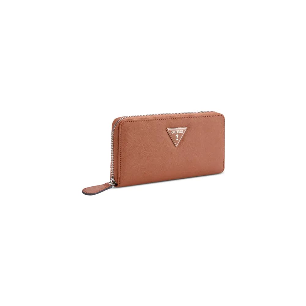 Guess Womens Viviette Medium Zip Around Purse In Cognac