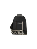Guess Womens Farah Mini Double Zip Sling Bag In Black