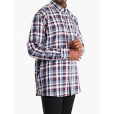 Polo Mens Long Sleeve Check Weekend Shirt In Navy & Red
