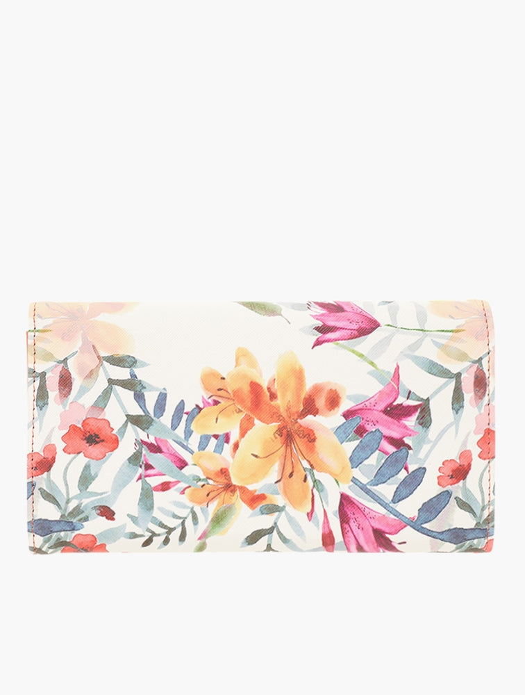 Pierre Cardin Aasha Floral Bifold Purse In Orange