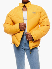 Jeep Womens Reversible Puffer Jacket In Yellow