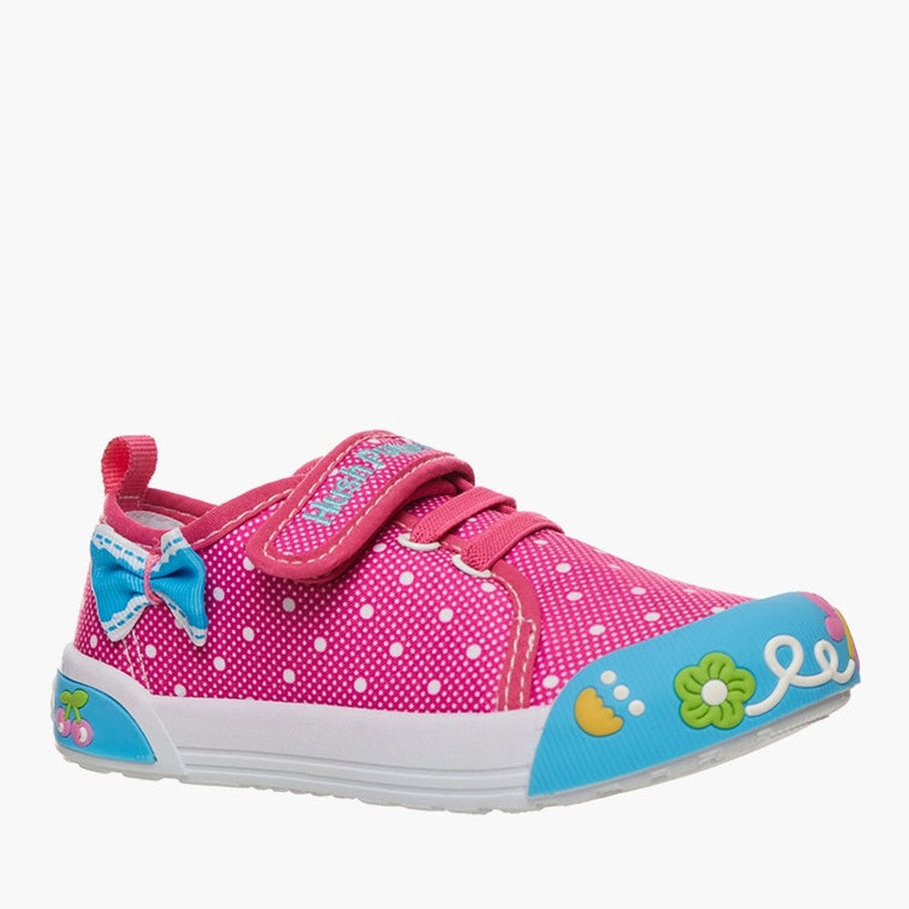 Hush Puppies Girls Ella Synthetic Canva Sneakers In Pink Multi