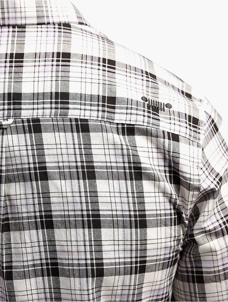 Jeep Mens Yarn Dye Check Shirt In Black & White