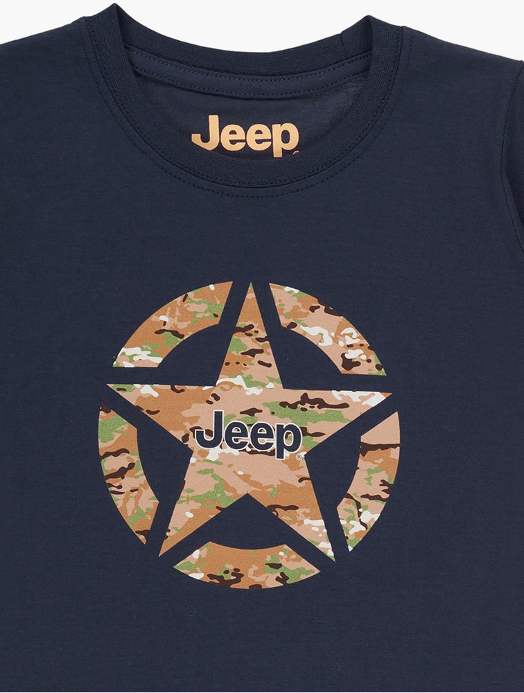 Jeep Boys Fashion Star T-Shirt In Navy