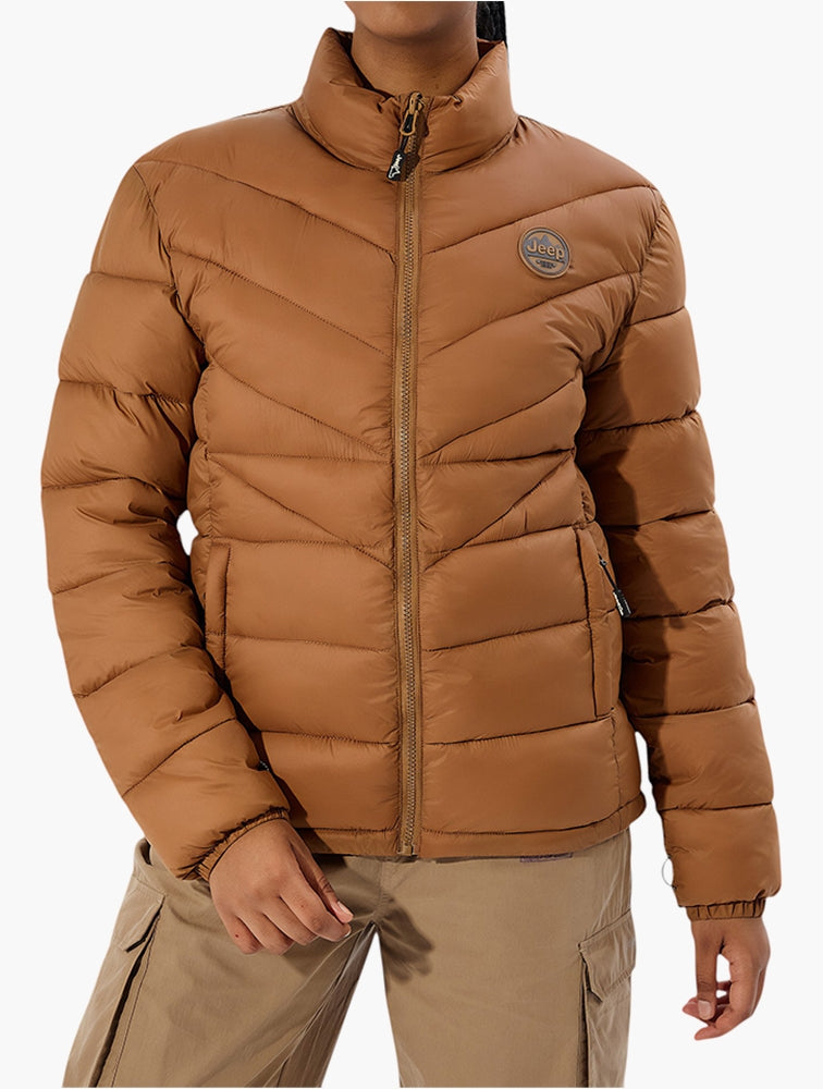 Jeep Ladies Core Puffer Jacket Brown