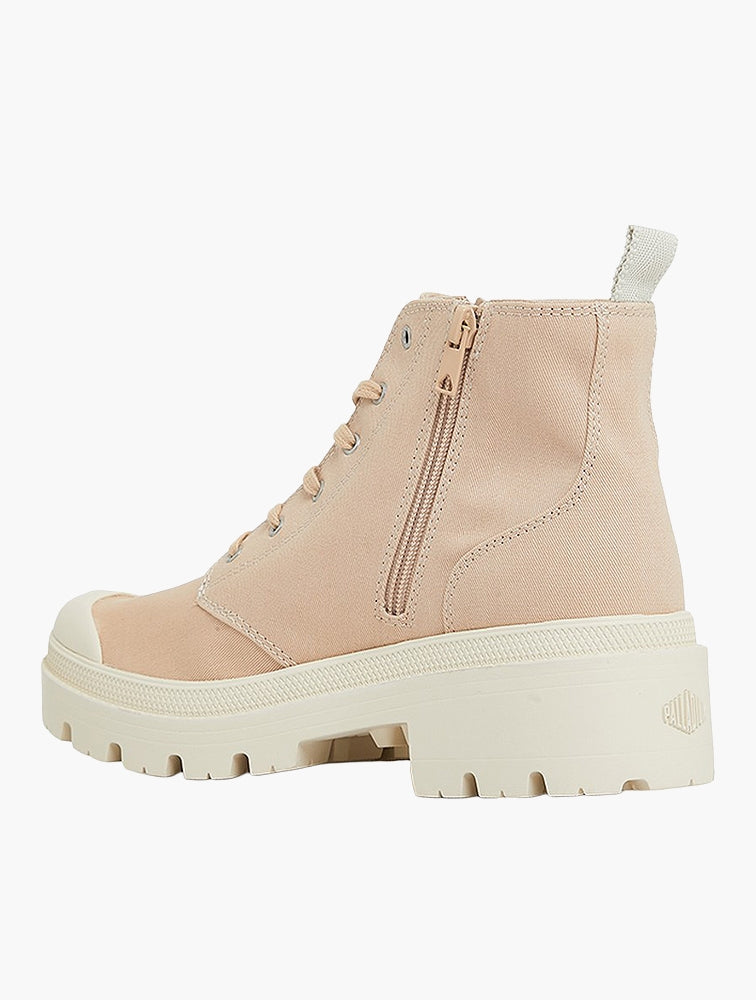 Palladium Womens Pallabase Twill Shoes In Nude Dust