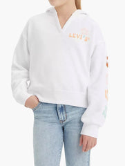 Levis Girls Hibiscus Hoodie Bright White