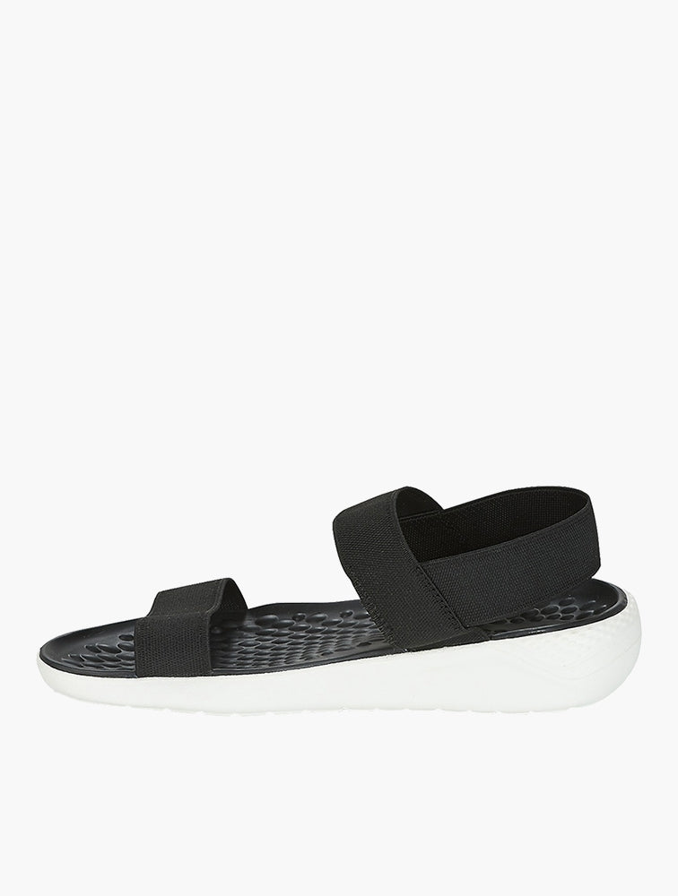 Crocs Womens Literide Stretch Sandals In Black & White