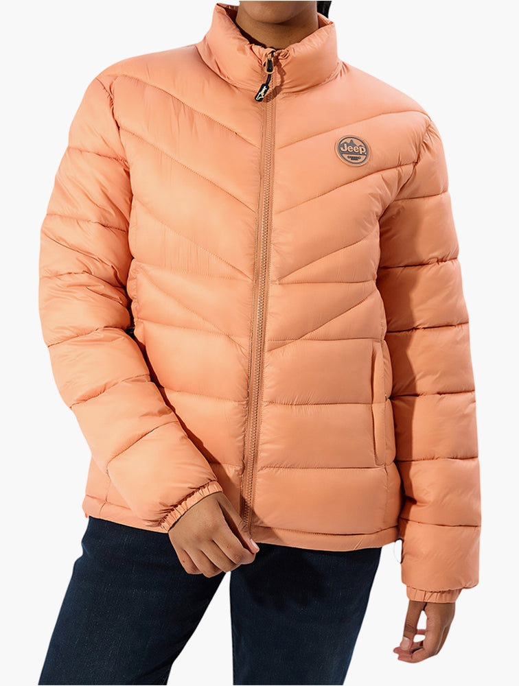 Jeep Ladies Core Puffer Jacket Orange