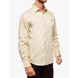 Polo Mens Long Sateen Shirt In Stone