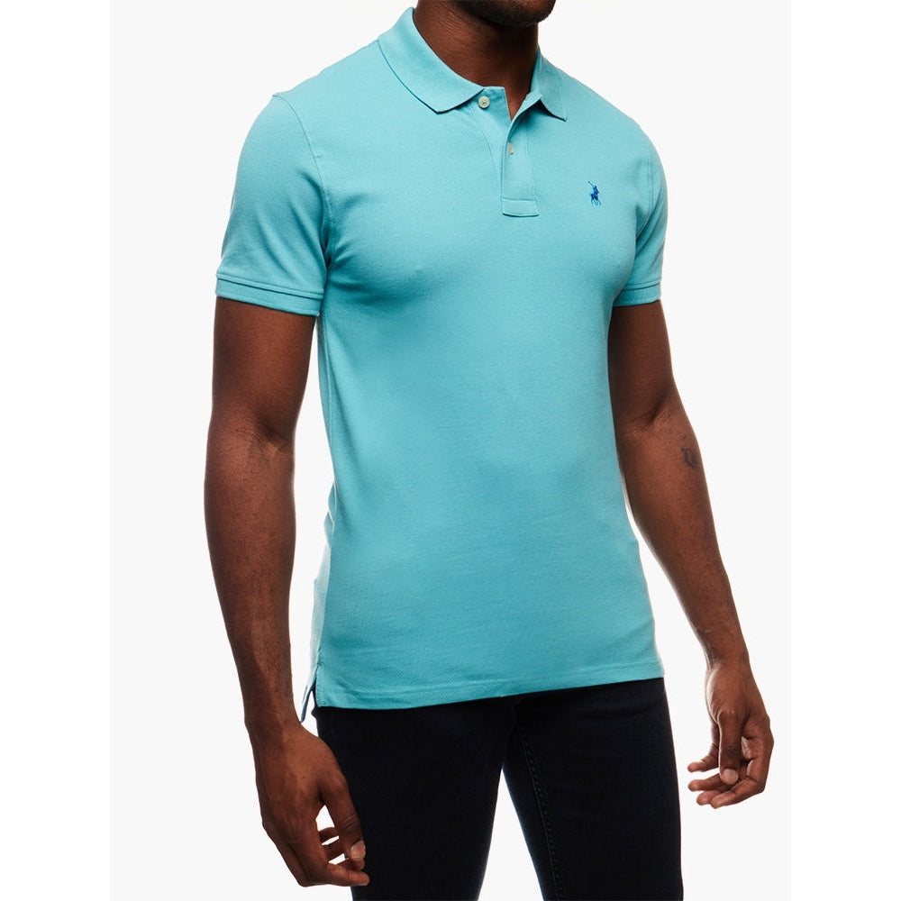 Polo Mens Classic Pique Short Sleeves Golfer In Aqua