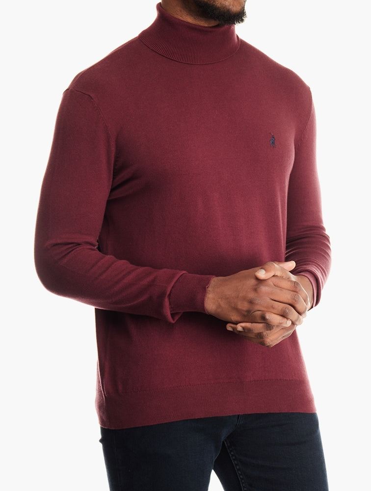 Polo Mens Ls Roll Neck 0023736 Burgandy