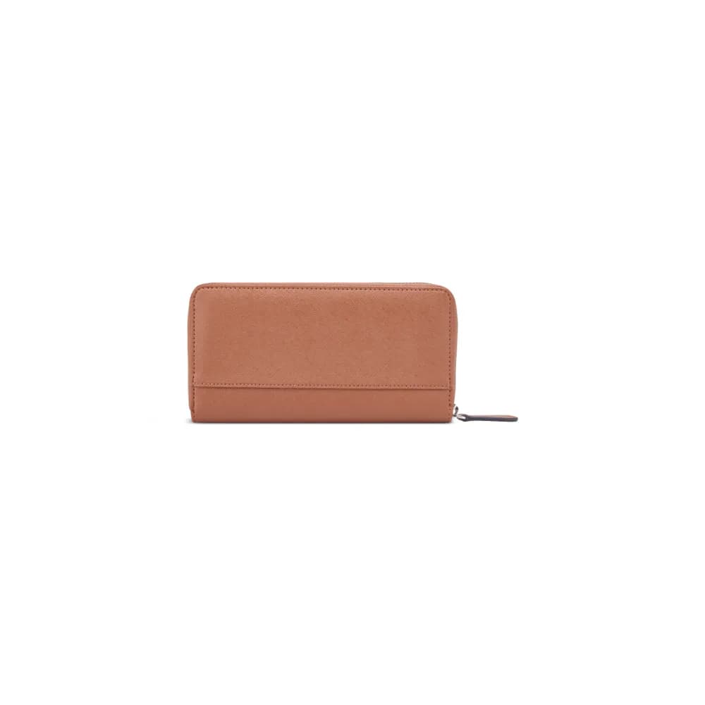 Guess Womens Viviette Medium Zip Around Purse In Cognac