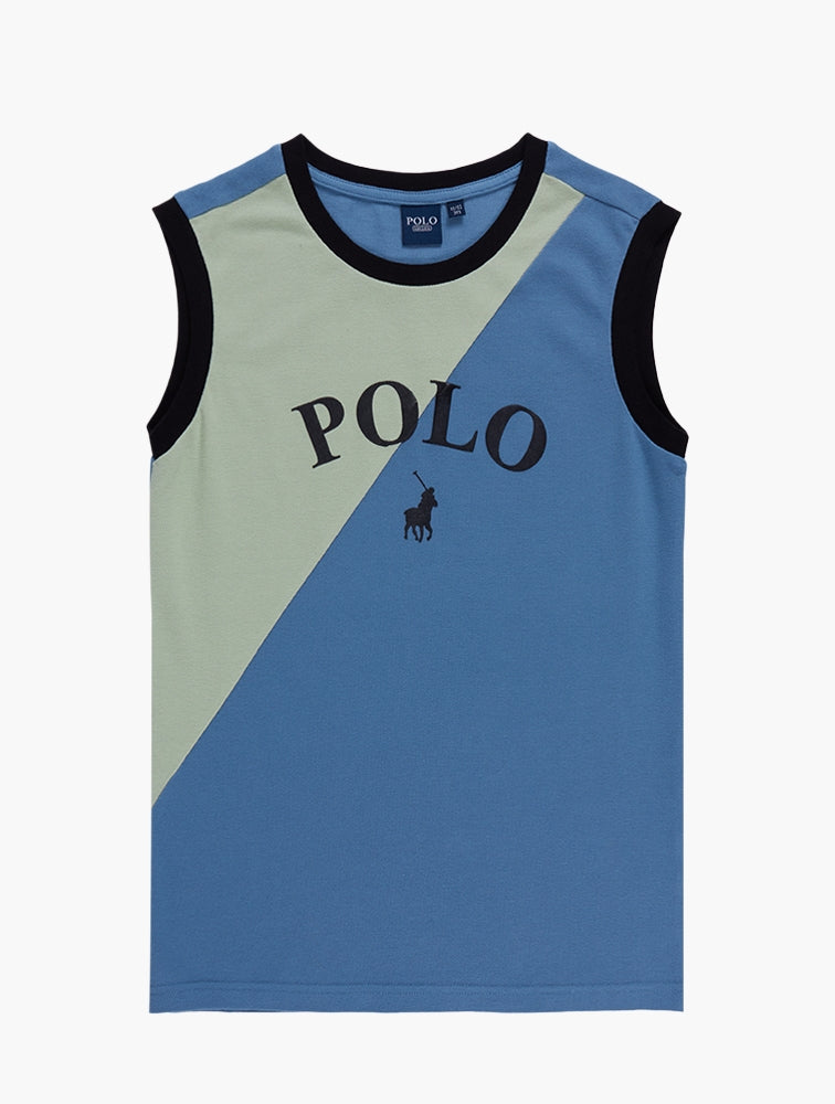 Polo Boys Usher Colour Blocked Vest In Blue