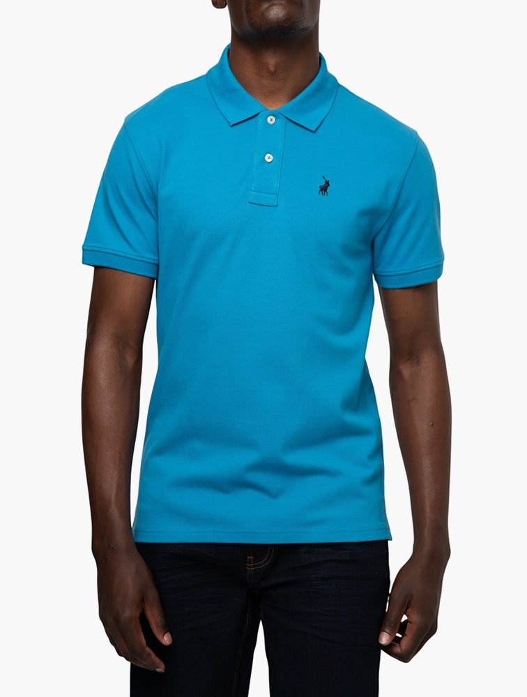 Polo Mens Essential Pique Golfer In Blue