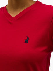 Polo Womens Red Essential V Neck T-Shirt