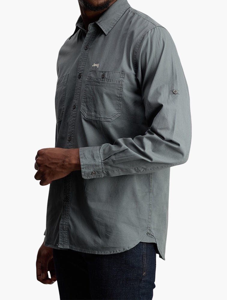 Jeep Mens M Willys Workshirt In Grey