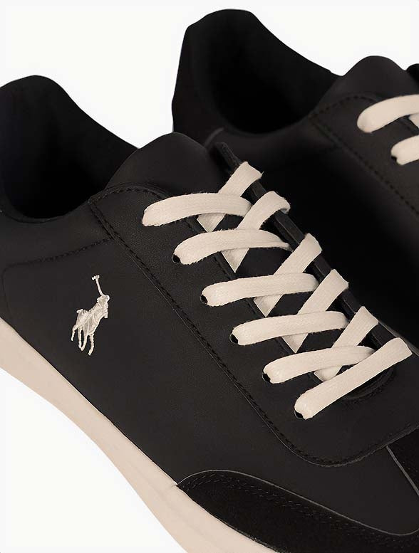 Polo Mens Color Block Basic Sneakers In Black & White